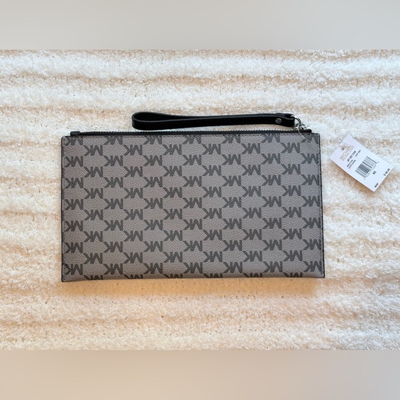 Michael Kors Black and Gray Wristlet Clutch